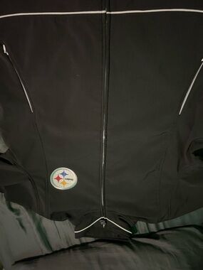 NFL Black Jacket with White Piping and Team Patch